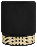 TOV Furniture Ivy Black Velvet Ottoman