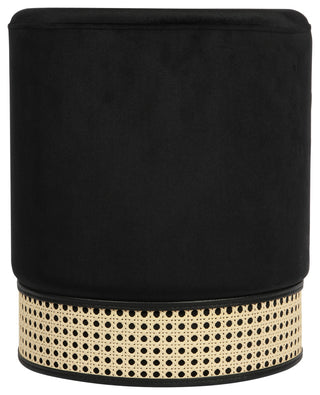 TOV Furniture Ivy Black Velvet Ottoman