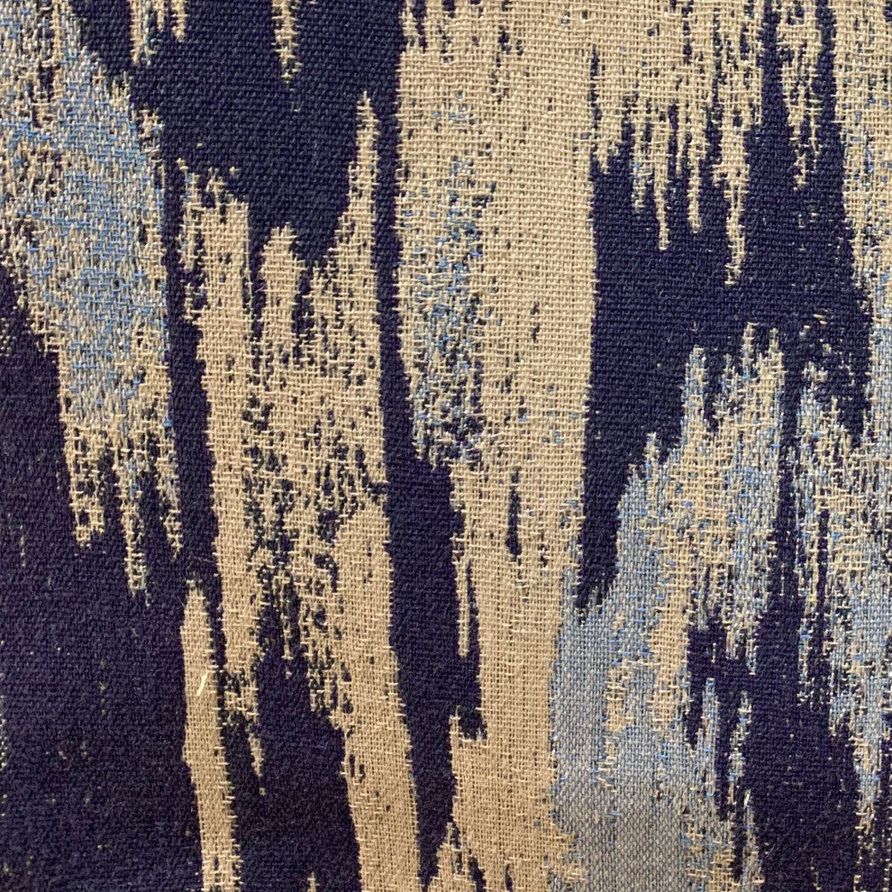 Plutus Ocean Avalanche Blue Ikat Luxury Outdoor/Indoor Throw Pillow, 20"x20"