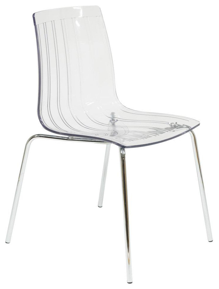 LeisureMod Ralph Dining Chair, Clear