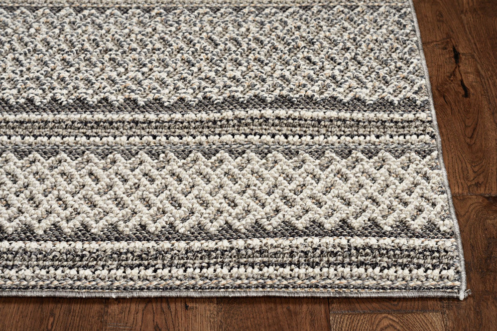 HomeRoots 63" X 91" Grey Polyester or Viscose Rug