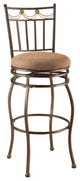 Bar Chair With Swivel, Fabric and Dark Bronze, Set of 2