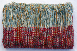 Alpaca and Wool Throw Blanket, Red Accent