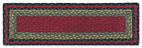 Burgundy/Olive/Charcoal Rectangle Stair Tread, 27"x8.25"