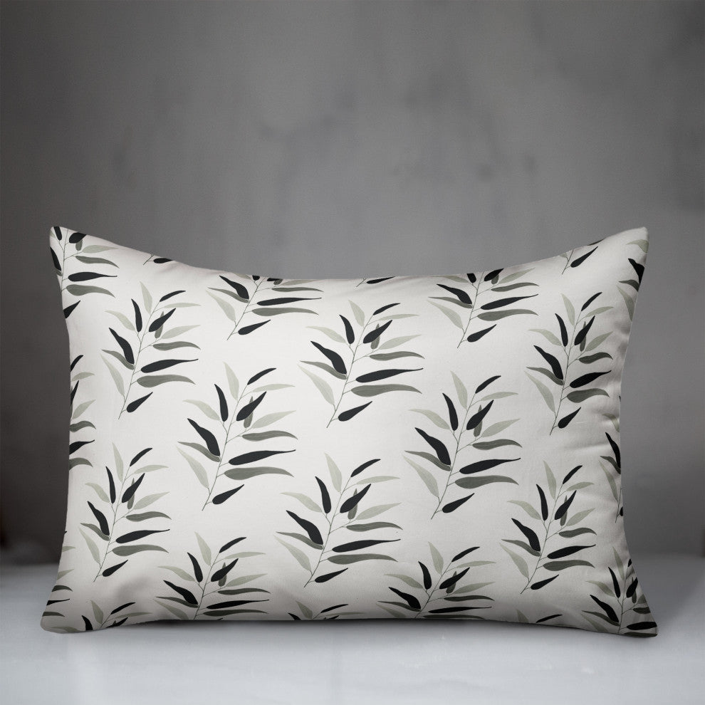 Dark Leaf Pattern 14x20 Spun Poly Pillow
