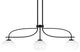 Cavella 3 Light Island Light, Matte Black Finish, 7" White Muslin Glass