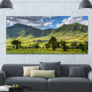 Lesotho Mountains Panorama, Landscape Canvas Art Print, 60"x28"