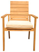 3-Piece Outdoor Teak Dining Set: 36" Round Table, 2 Alps Stacking Arm Chairs