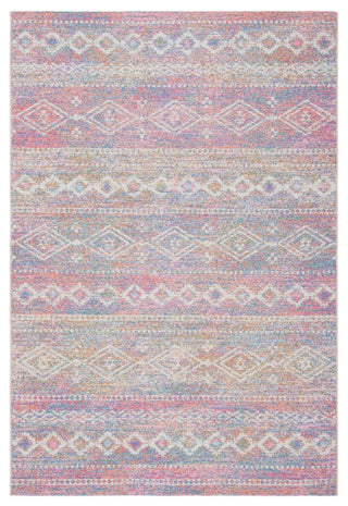 Safavieh Summer Collection, SMR498 Indoor/Outdoor Rug, Ivory/Pink, 6'6"x9'4"