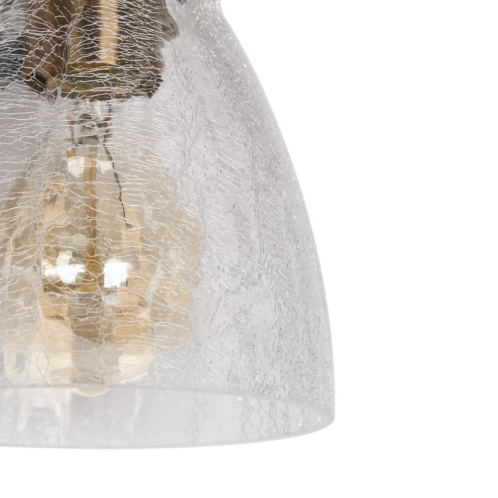 LNC Dawn Polished Gold Modern Crakled-Glass Wall Sconce, 3 Lights