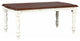 72" Rectangular Extendable Dining Table, Antique White and Chestnut Brown