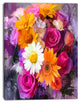 Bouquet of Flowers Watercolor, Large Floral Canvas Artwork, 30"x40"