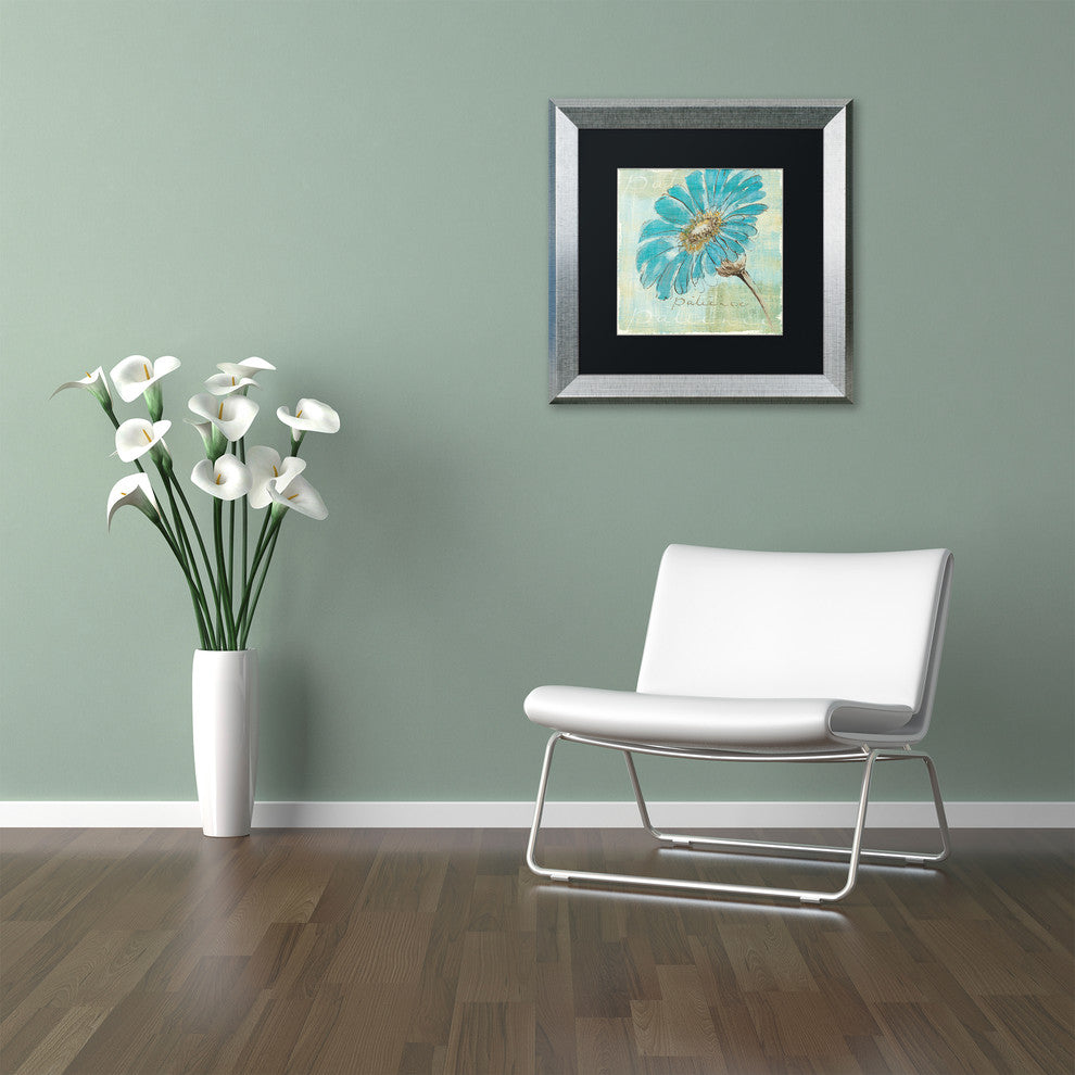 'Spa Daisies II' Silver Framed Canvas Art by Chris Paschke
