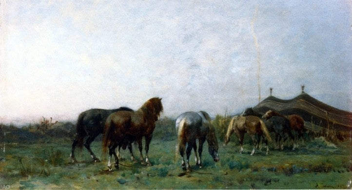 Alberto Pasini An Arab Encampment, Gallery Wrapped Canvas Print, 15"x30"