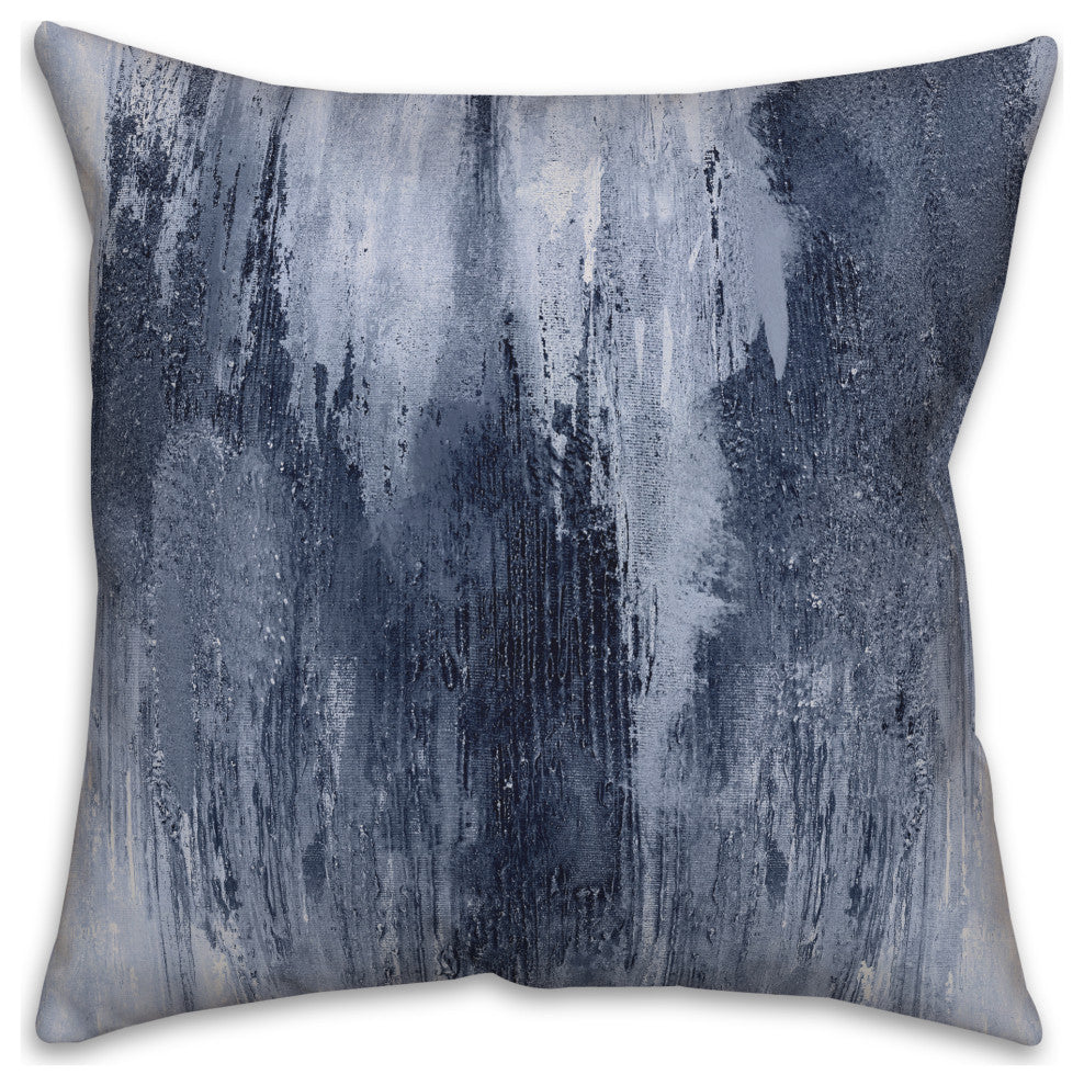 Blue Painted Abstract 18x18 Indoor/Outdoor Pillow