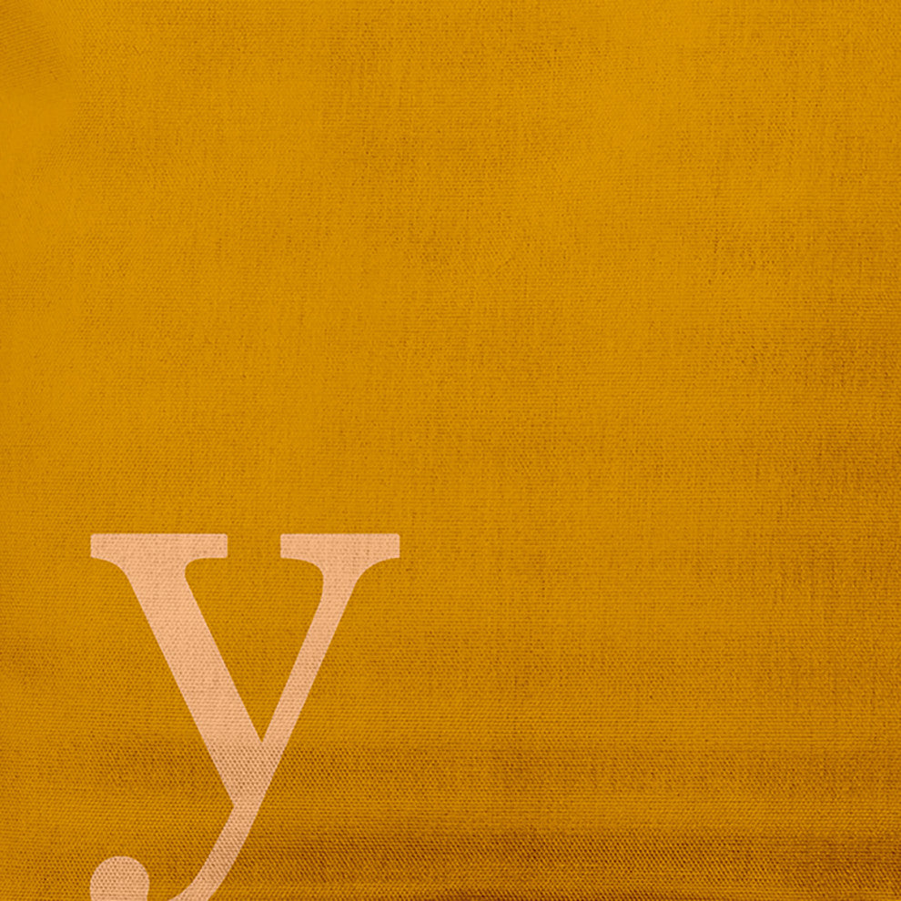18" x 18" Modern Monogram Indoor/Outdoor Polyester Throw Pillow, Autumn Gold