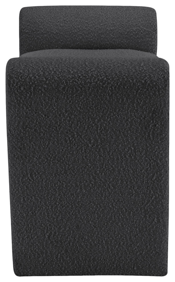 Stylus Boucle Fabric Upholstered Bench, Black, 31.5" Wide