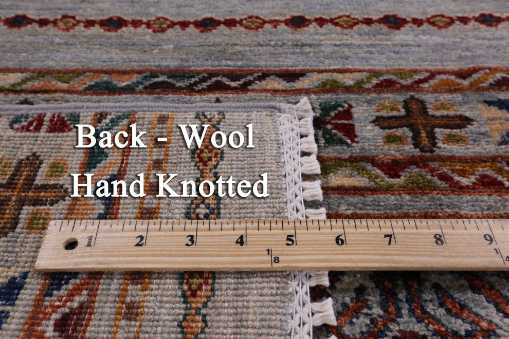 4' 2" X 5' 11" Khorjin Super Kazak Hand-Knotted Rug - Q12514