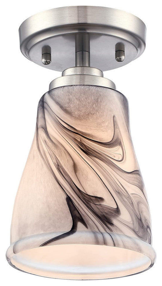 Mini Semi Flush Mount Glass Ceiling Light art glass ceiling lamp with nickel