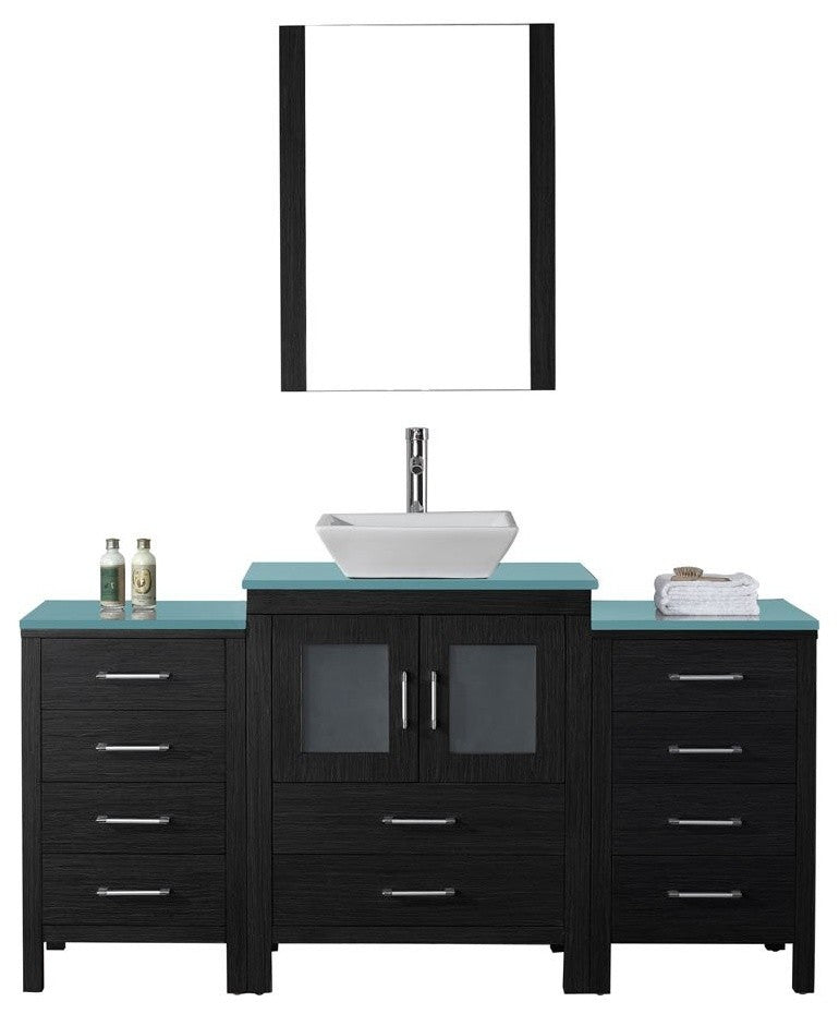 Dior 64" Single Bathroom Vanity Set, Zebra Gray