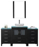 Dior 64" Single Bathroom Vanity Set, Zebra Gray