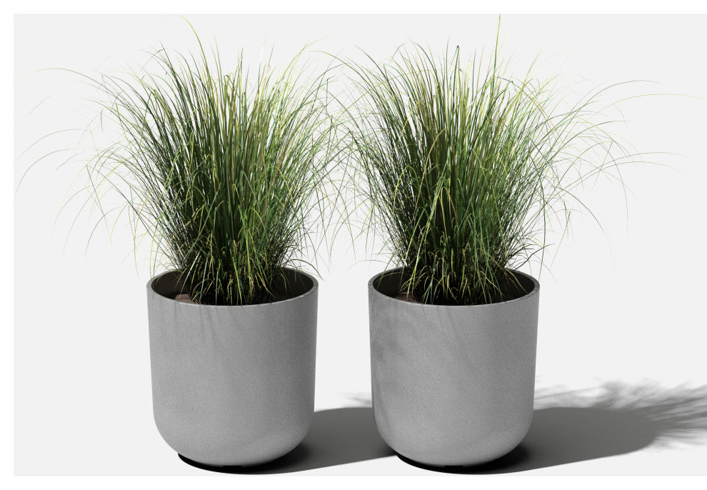 Pure Series Kona Planter, Grey, 10", 2 Pack