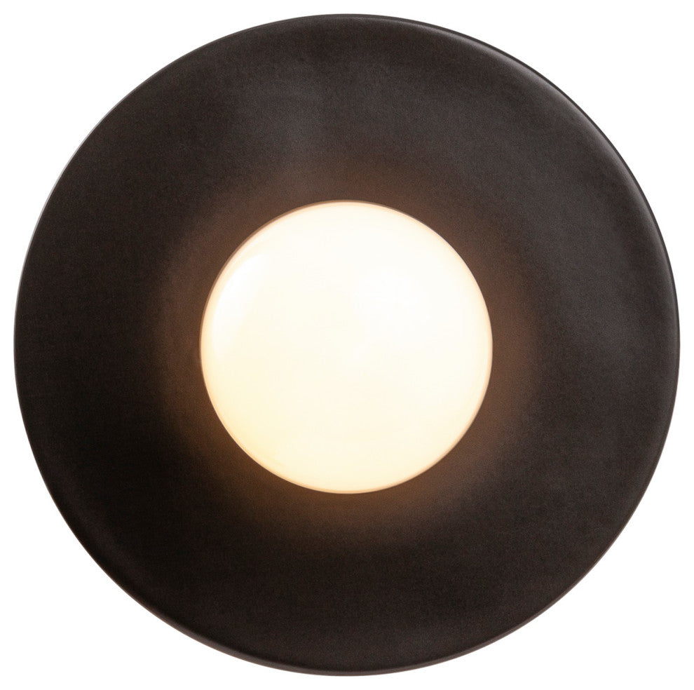 Discus Pendant, Carbon Matte Black/Polished Chrome, White Cord
