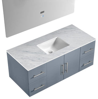 Geneva Transitional Dark Grey 48" Single Vanity with 48" Led Mirror