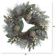 24" Snow Tipped Holiday Artificial Wreath With Berries, Pine Cones and Ornaments