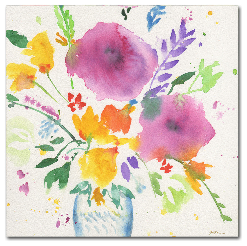 Sheila Golden 'Bright Bouquet 3' Canvas Art, 14"x14"