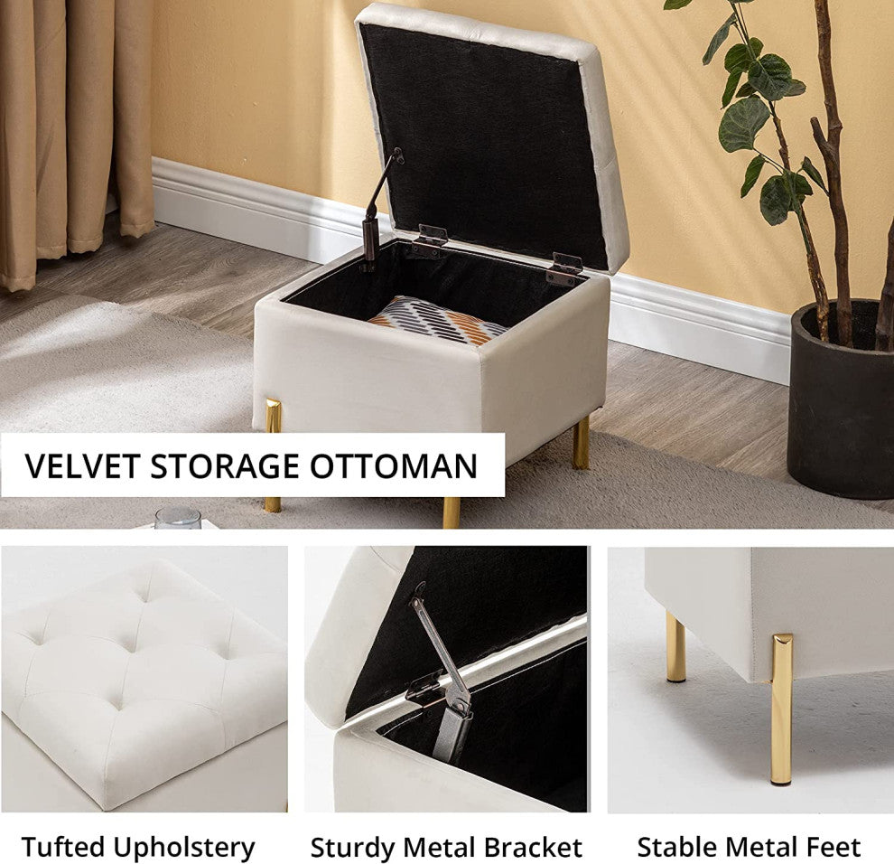 Ottoman with Storage Cube