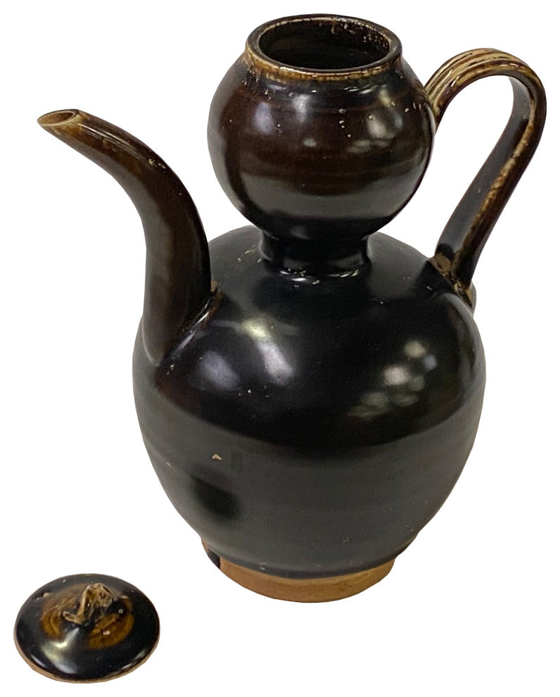 Chinese Ware Brown Glaze Pattern Ceramic Jar Vase Display Art Hws3031