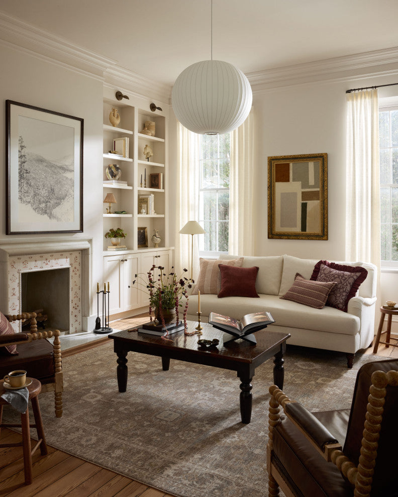 Chris Loves Julia x Loloi Louisa Taupe / Ivory 5''-3" x 7''-6" Area Rug