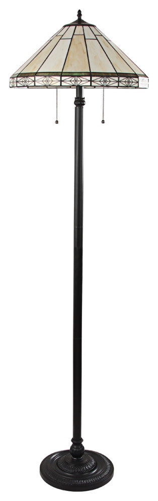 CHLOE Lighting CH31315MI18-FL2 BELLE Mission Tiffany-style Blackish Floor Lamp