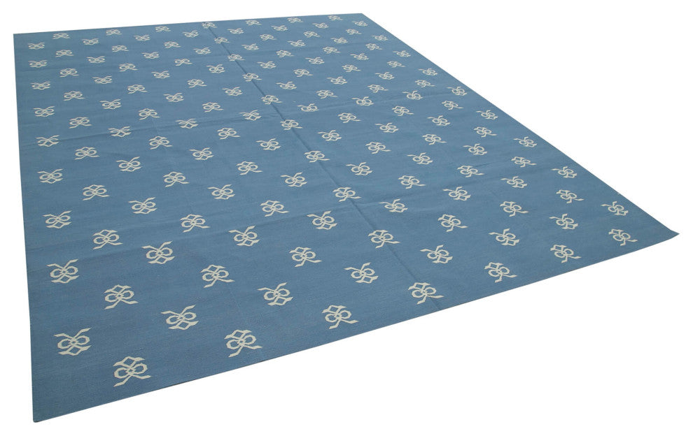 Rug N Carpet - Handmade Wool 8' 1'' x 9' 10'' Flatweave Dhurrie Kilim Rug