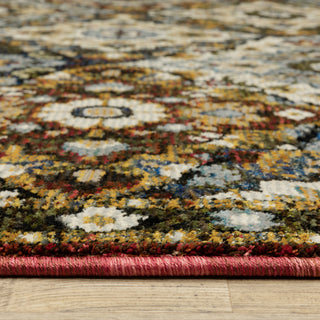 Adeline Traditional Panel Medallions Red/ Multi Area Rug 3'3" x 5'2"