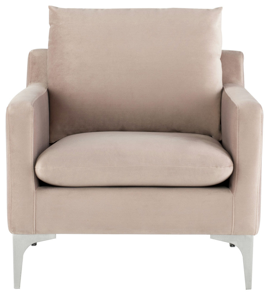 Anders Blush Fabric Single Seat Sofa, HGSC439