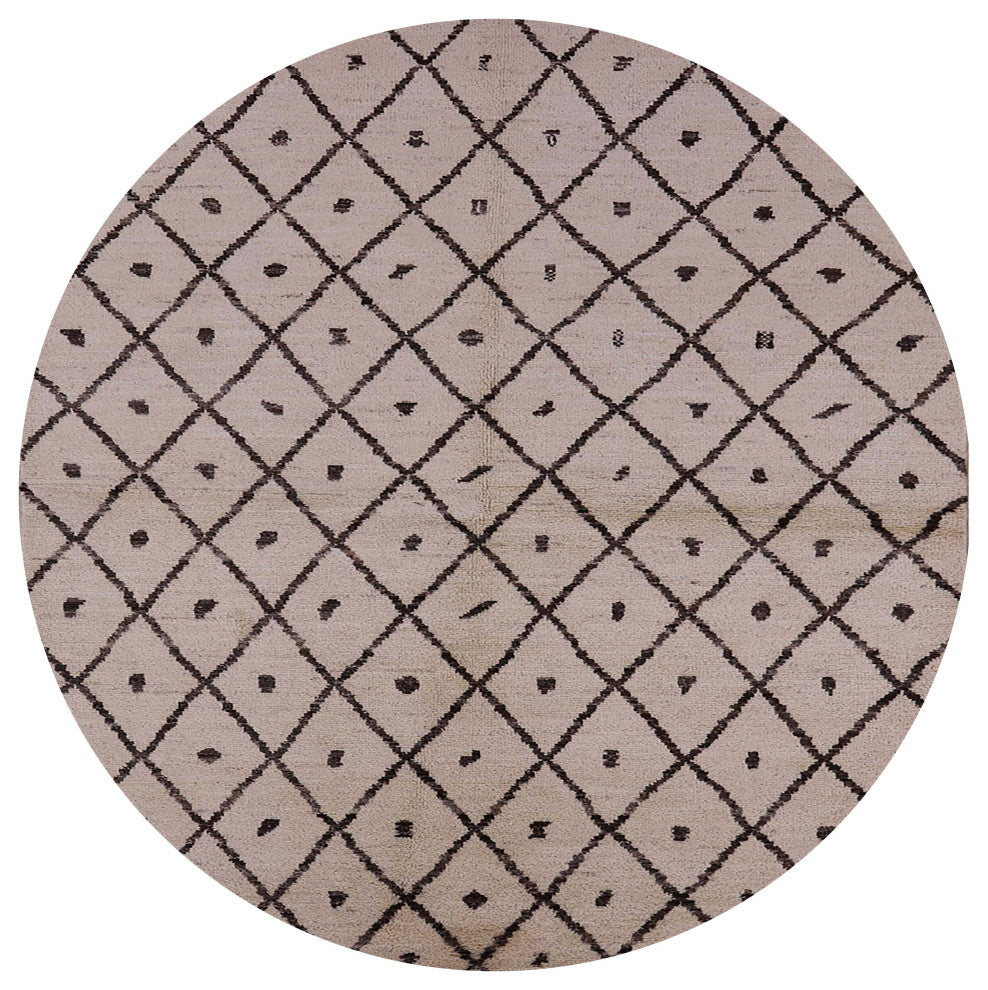 Ahgly Company Indoor Round Mid-Century Modern Area Rugs, 6' Round