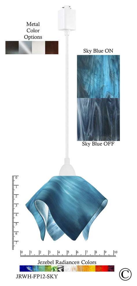 Jezebel Radiance Flame Small Track Light, Sky Blue