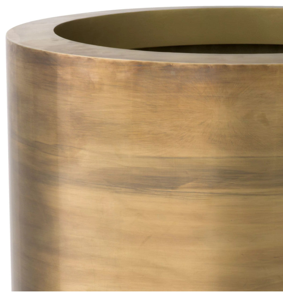 Vintage Brass Round Planter | Eichholtz Jasper, Medium