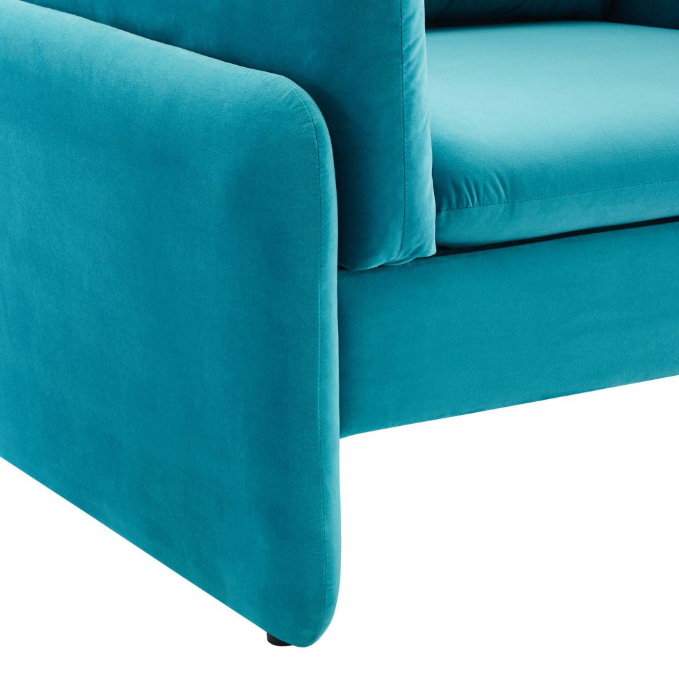 Indicate Performance Velvet Armchair Blue