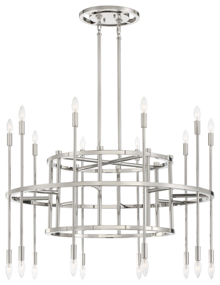 Aries 20 Light Polished Nickel Chandelier