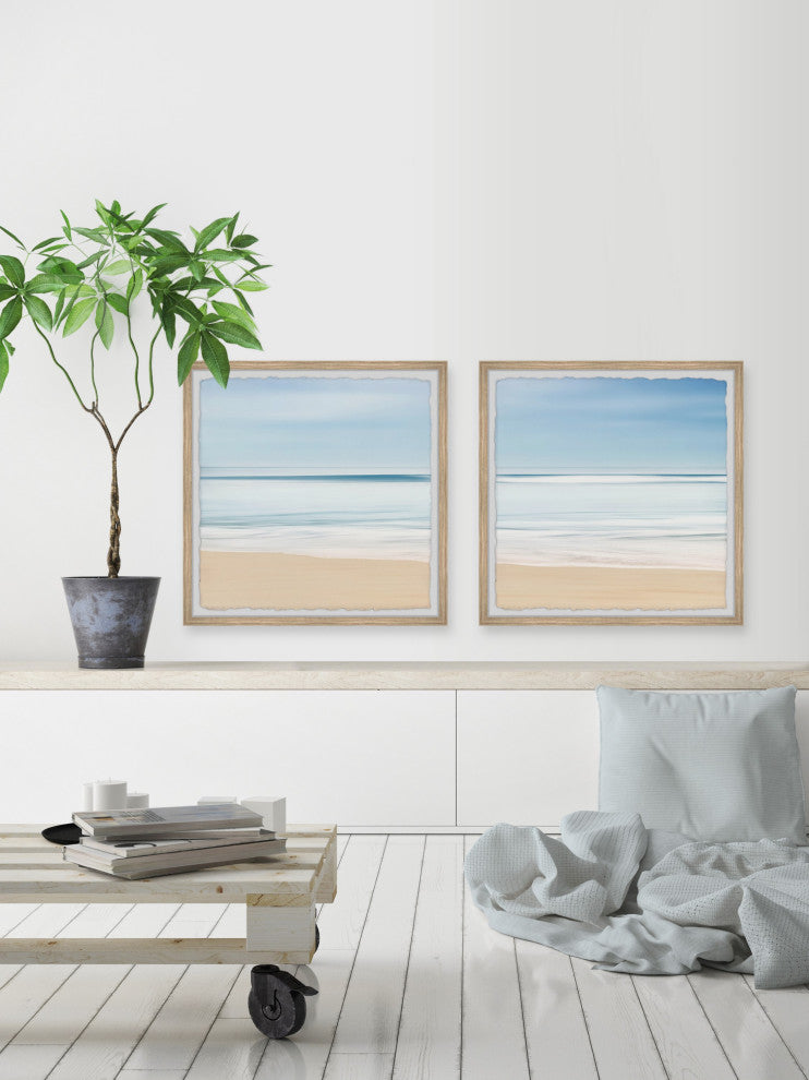 Sea Waves Foam Diptych, 2-Piece Set, 32x32 Panels