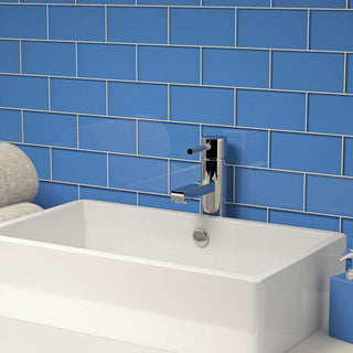 Glass Subway Tile, Azure, Sample Swatch
