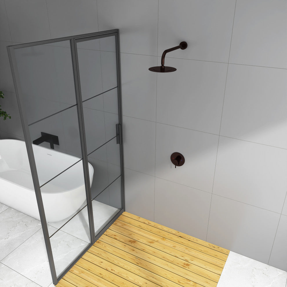 Wall Mount Shower Faucet With Rough-In Valve, Brown