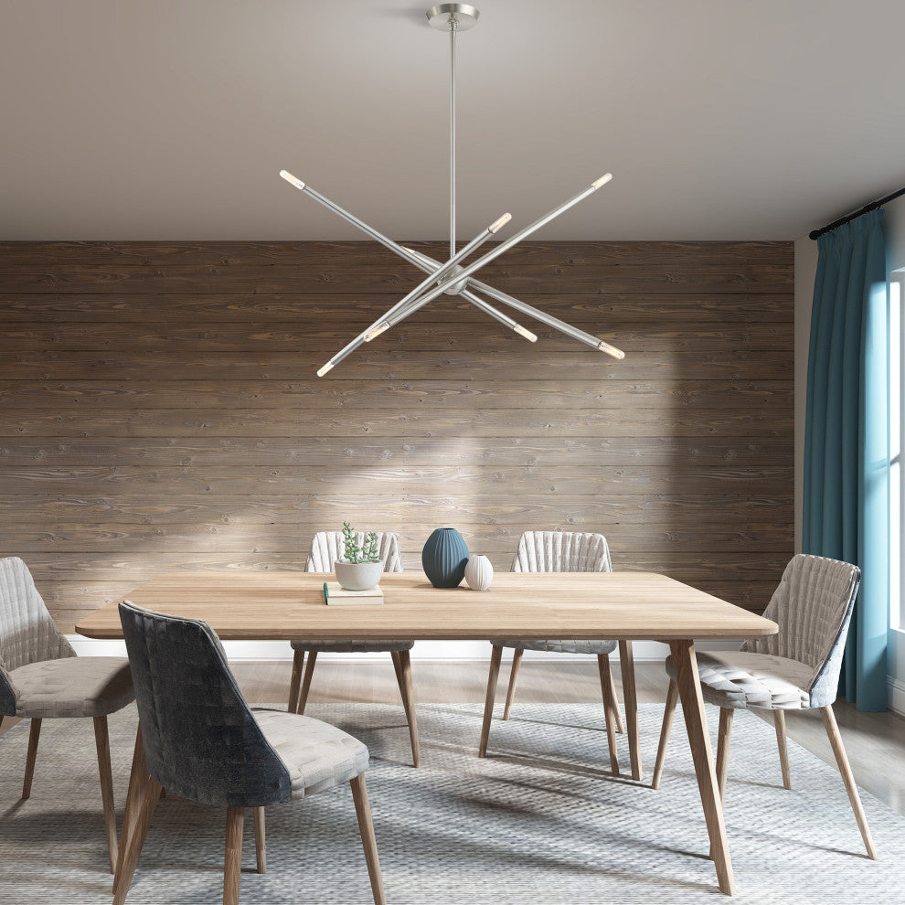 Livex Lighting Soho 8 Light Brushed Nickel Linear Chandelier