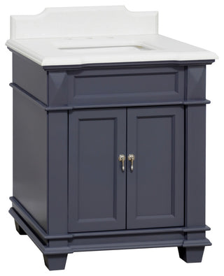 Elizabeth 30" Bathroom Vanity, Base: Marine Gray, Top: Quartz