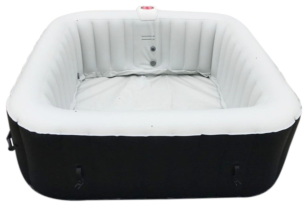 Aleko Square Inflatable Jetted Hot Tub Spa With Cover, 6 Person, 265 Gallon