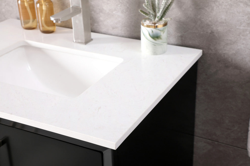 30" SIngle Bathroom Vanity, Black