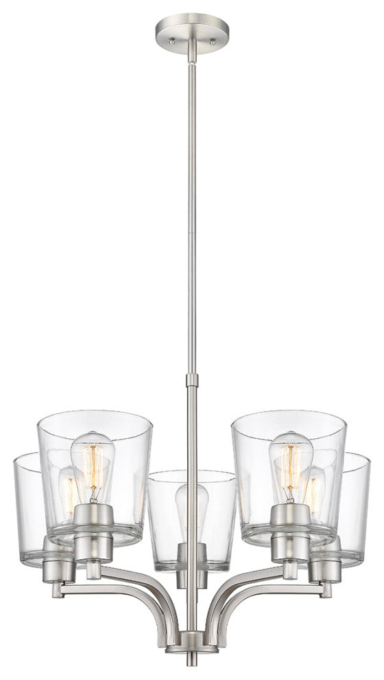 Evalon 5 Light 24" Brushed Nickel Chandelier